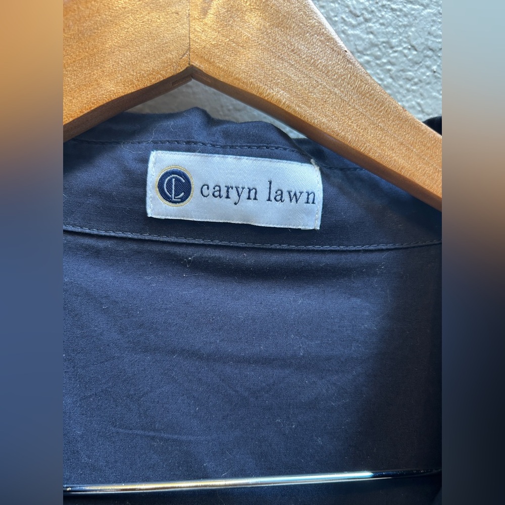 Caryn Lawn Preppy Star Navy Tunic Dress Pink Star Elbow Accents One Size - Picture 2 of 7
